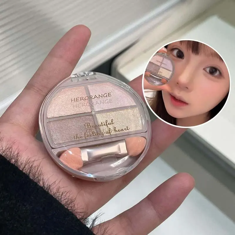 1. Travel Size Round Shimmer Eyeshadow Palette, Multi-use Glitter Metallic Eye Shadow, Waterproof Anti-smudge Formula, Mini Compact Design Convenient for Purse, Perfect for On-the-go Eye Makeup