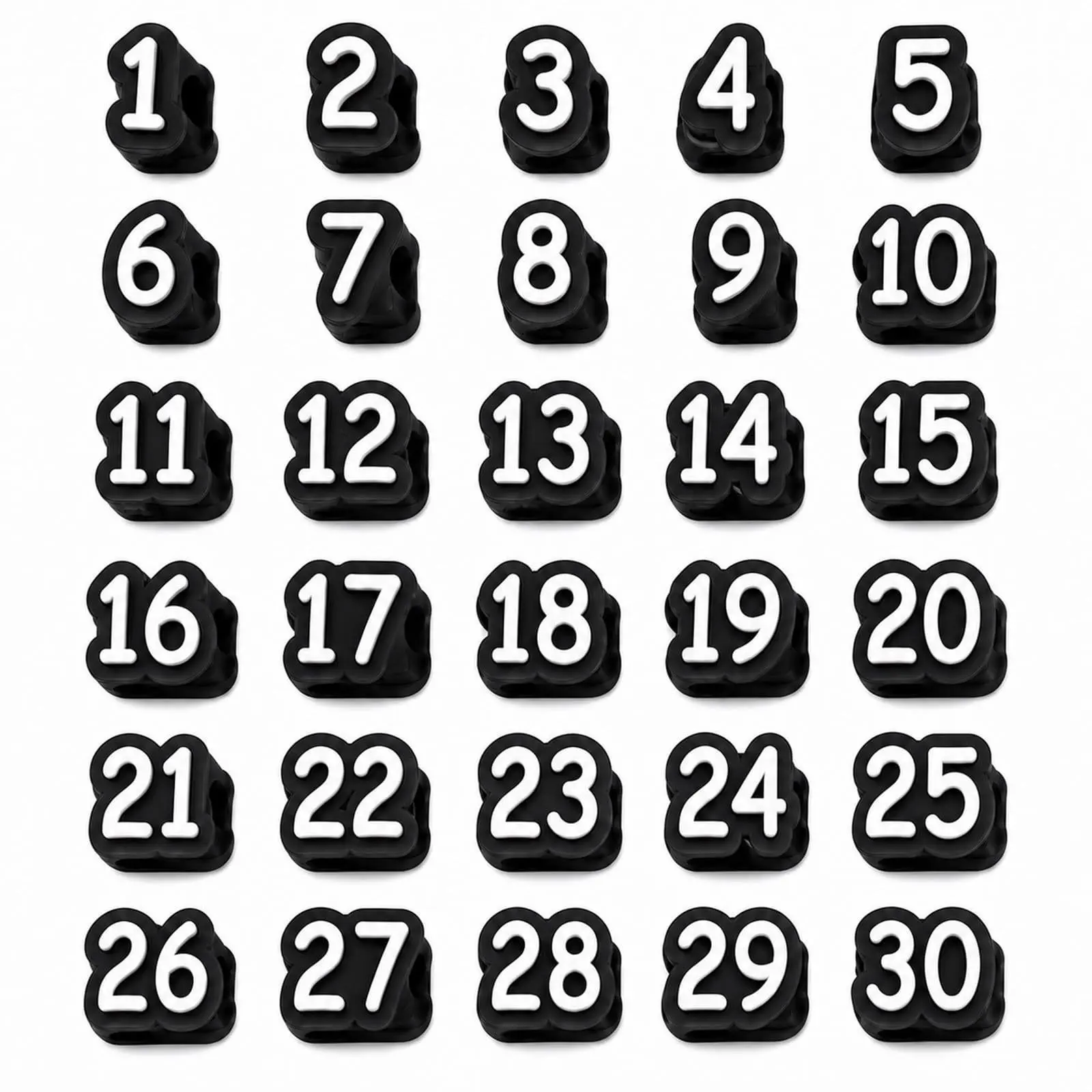 30 Pcs Soft Silicone Numbered Pencil Toppers, Reusable Classroom Pencil Labels, School Office Home Teaching Tags, 1-30 Digit Pencil Caps