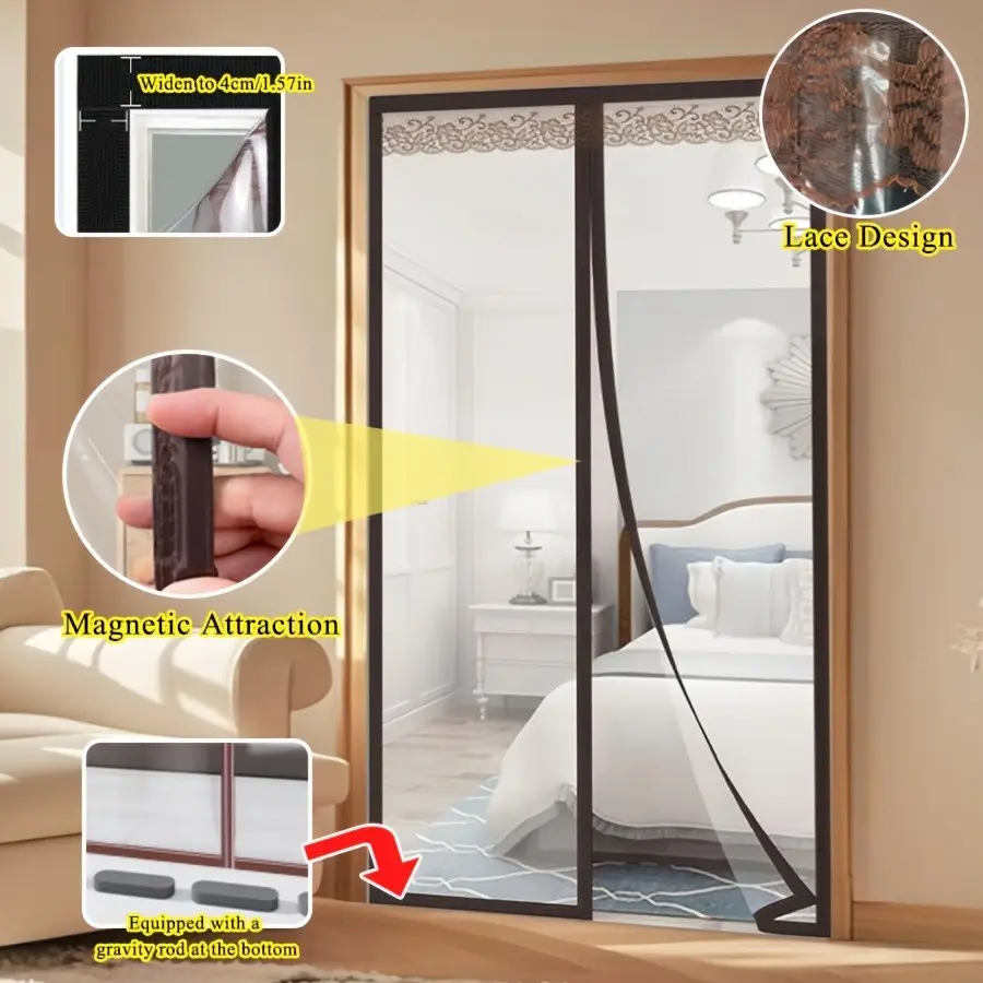 Transparent Door Curtain, Magnetic Self-Closing Eva Material, Magnetic Closure, Durable Odor-Free, Kitchen Smoke Barrier, Winter Warmth, Summer Heat Blocker