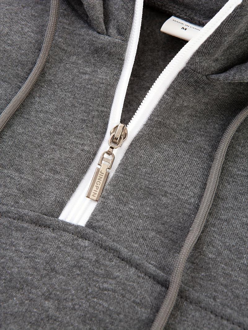 [Winter Warm Hoodie] Men's Heavyweight Hooded Sweatshirt - Winter Warm Pullover Hoodie, Casual Gym & Casual Attire, Machine Washable Solid Color Long Sleeve Hoodie for Men, Training & Outdoor Activities (Regular Fit, Autumn/Winter) - No Belt Loops/Ties