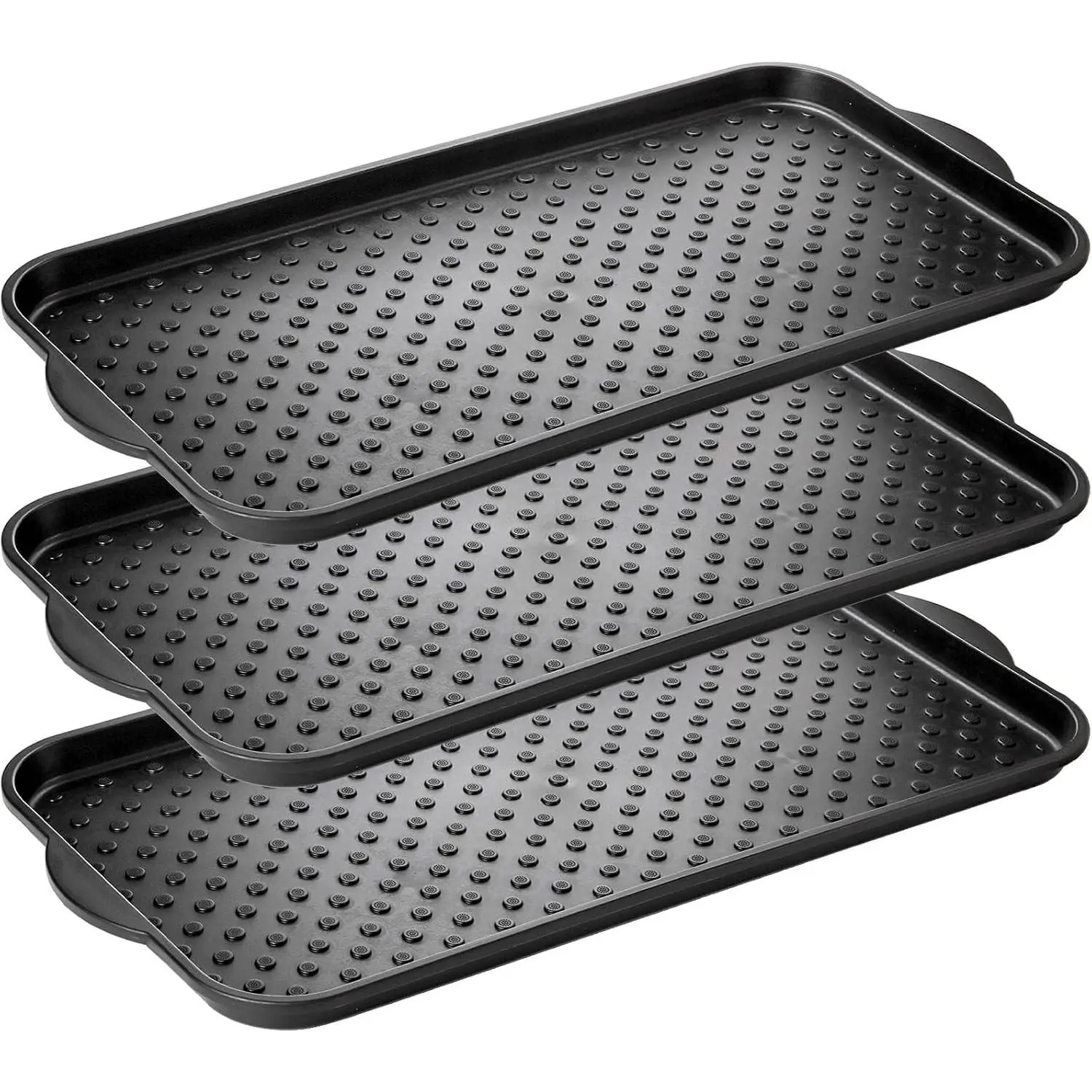 3-Pack Waterproof Boot Trays Organiser Set, 29x14.3 In Entryway Indoor Shoe Mats, Multi-Purpose for Boots, Outdoors Plants, Lightweight