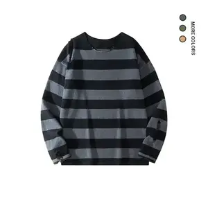 Women's Grunge Striped Knit Sweater Distressed Ripped Hole Pullover Y2K E Girl Goth Oversized Long Sleeve Jumper Lightweight All Season Casual Streetwear Alt Alternative Fashion Trendy Indie Harajuku Aesthetic Cool Top