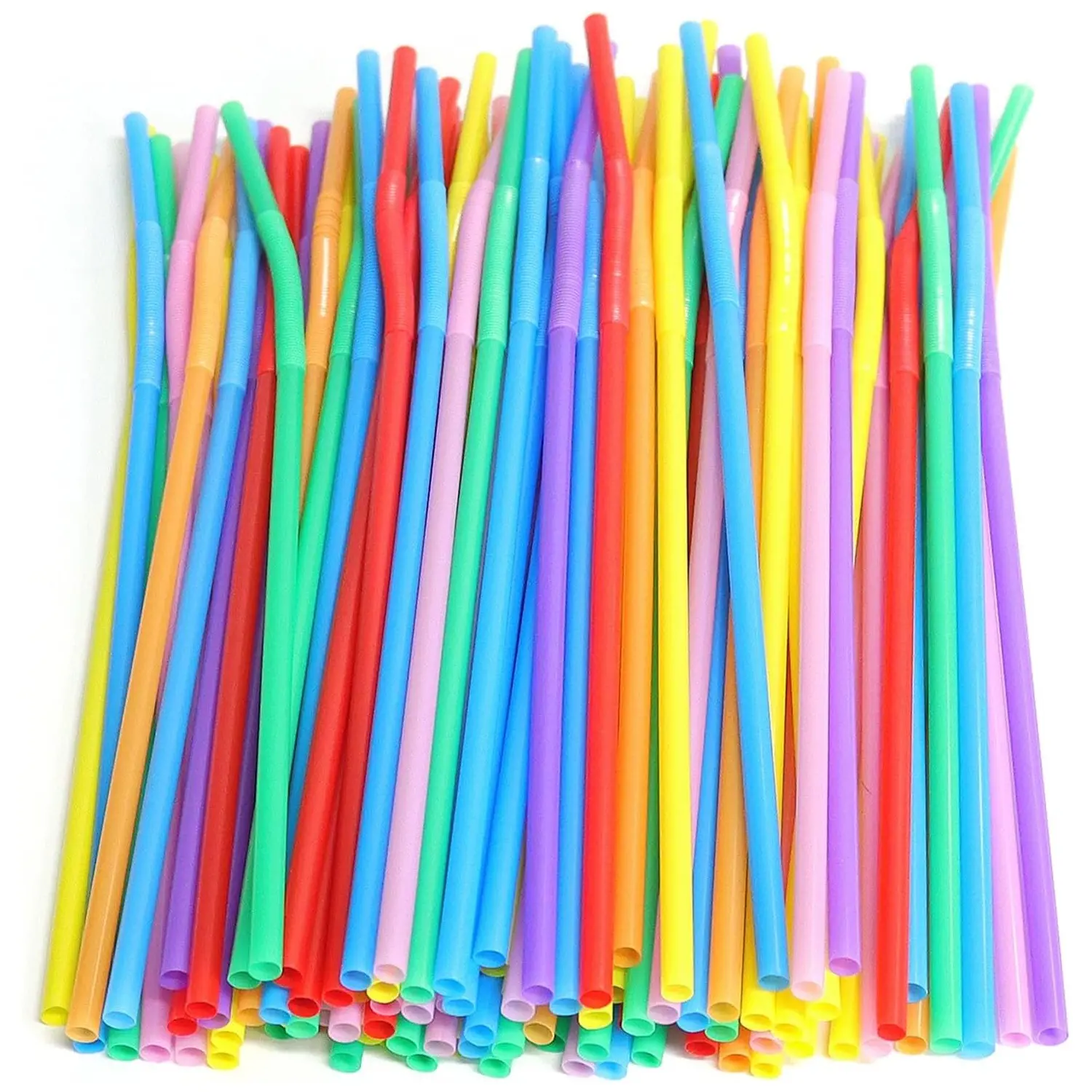 Colorful Bendable Disposable Plastic Art Straws, Creative Unique Shaped Flexible Drinking Straws, Multipurpose for Daily Beverages, Party Drink Accessory