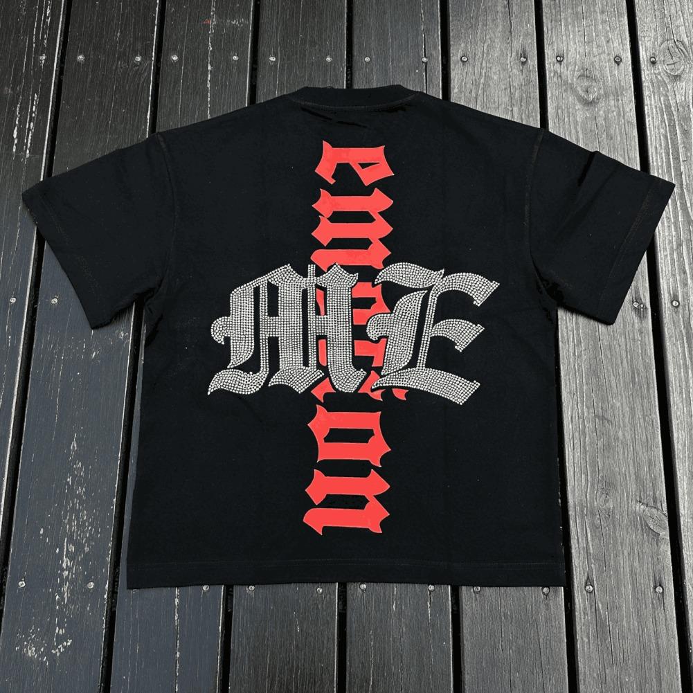 Vintage Cartoon Monster Print 100% Cotton T-Shirt Men Y2K Summer Short Sleeves Oversize Tshirt Streetwear Women Tops