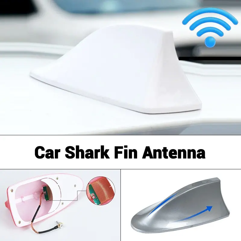 Car Radio Shark Fin Car Shark Antenna Radio FM Signal Design for All Automobiles Aerials Auto Exterior Styling Replacement Parts
