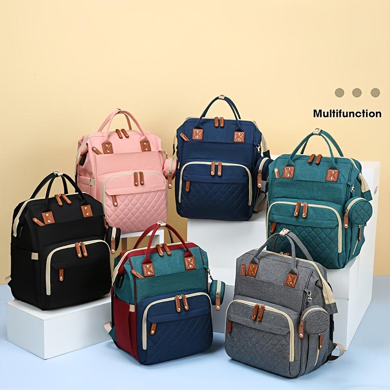 Large Capacity Women’s Multi-Layer Backpack with Adjustable Shoulder Straps, Stylish Nylon Diaper Bag for Outdoor Sports & Travel