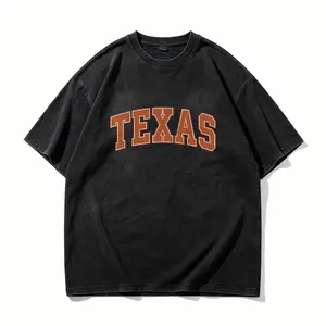 Texas TX Vintage Athletic Sports Orange Style 80s 90s Cotton Washed T-shirt, Graphic Crew Neck Soft Top Short Sleeve Casual Unsex Washed Shirt for Men Women