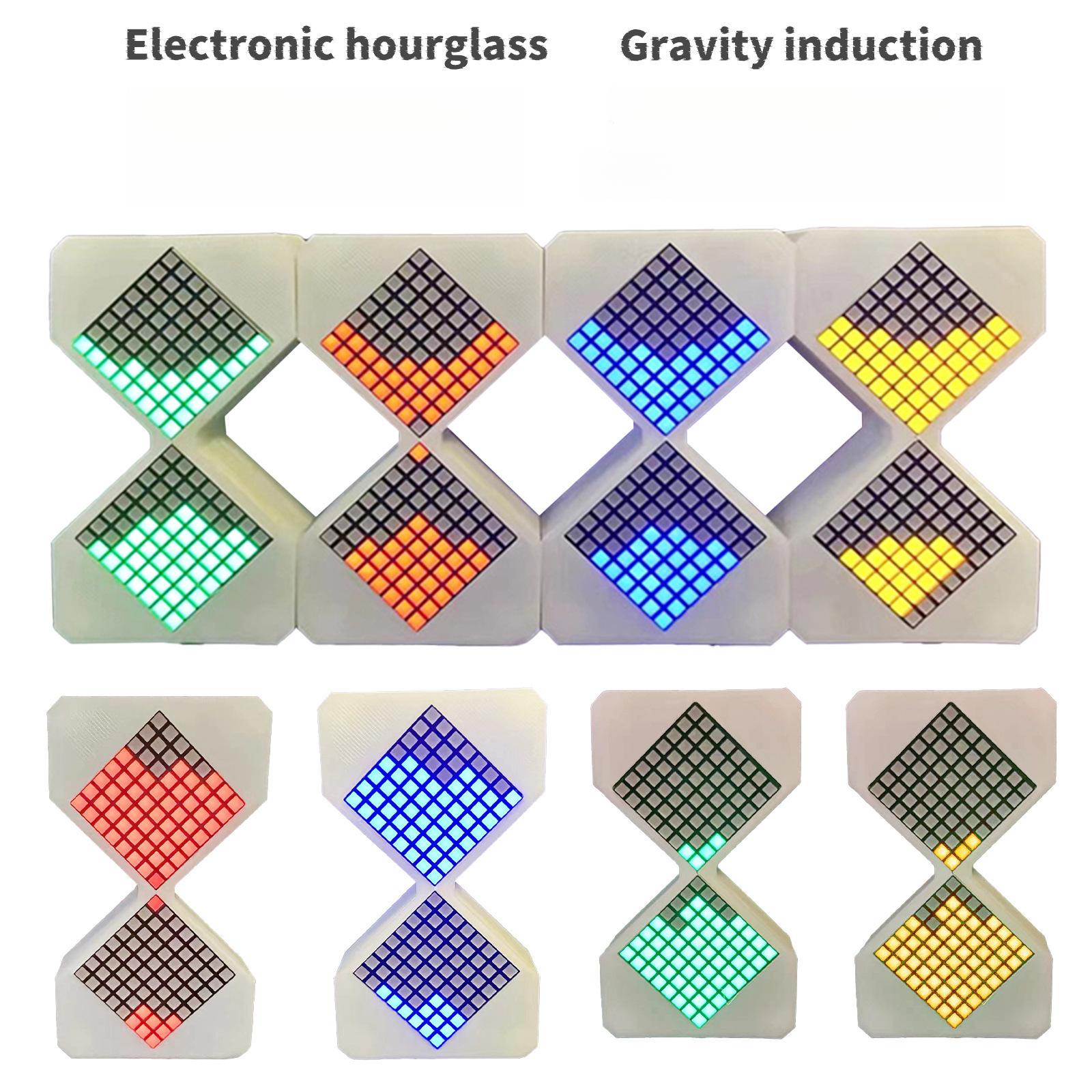 Electronic timer wireless, charging desk lamp with USB charging port,hourglass ornament,ambient LED night light(With blue light)