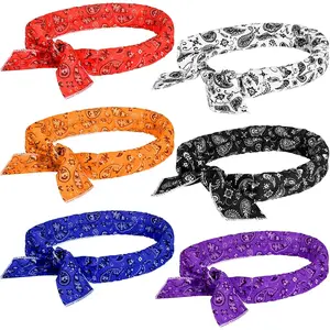 Coume 6 Pack Cooling Neck Wraps Neck Cooler Ice Bandanas Scarf for Hot Weather Summer Ultra Running Walking Riding Women Men