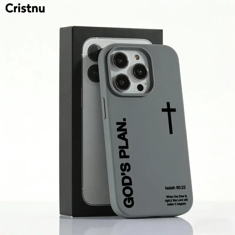 "God's Plan" Isaiah 60:22 Bible Verse Cross Phone Case, Large Hole Skin-friendly Protective Cover for iPhone 16 Pro Max 17 15 14 13 12 11 Plus Air Pro, Perfect Christian Gift & Daily Use