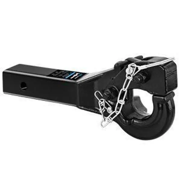 Nilight 10-TON Pintle Hitch for 2-Inch Receiver Hook Military Receiver 20000LBS,Fits 2-1/2 in Lunette Ring, Gloss Black Powder Coat