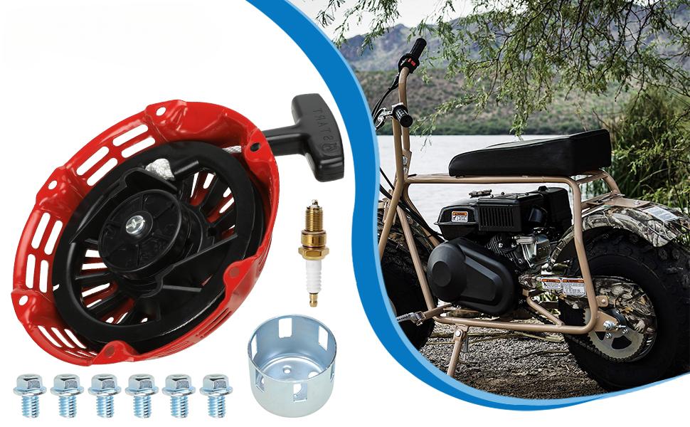 BASIC SUPPLY Recoil Pull Starter for Predator 196cc 212cc 6.5hp Coleman CT200U CT200U-EX BT200X KT196 Baja MB200 Trailmaster Hammerhead Massimo Harbor Freight GX120 GX160 GX200 Mini Bike Go Kart Cart Engine