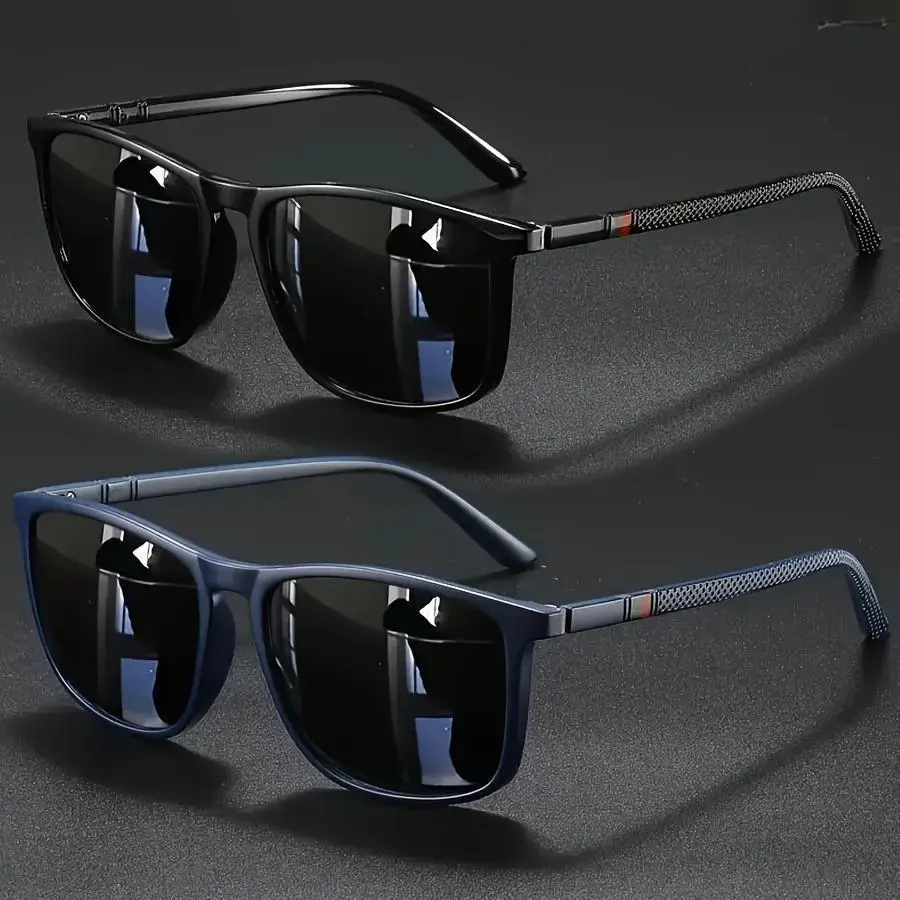 2-Pack Retro Futuristic Square Sunglasses for Women and Men, Trendy Y2K Fashion Shades for Driving, Vacation, Outdoor Cycling, Sports, Streetwear and All-Season Gift