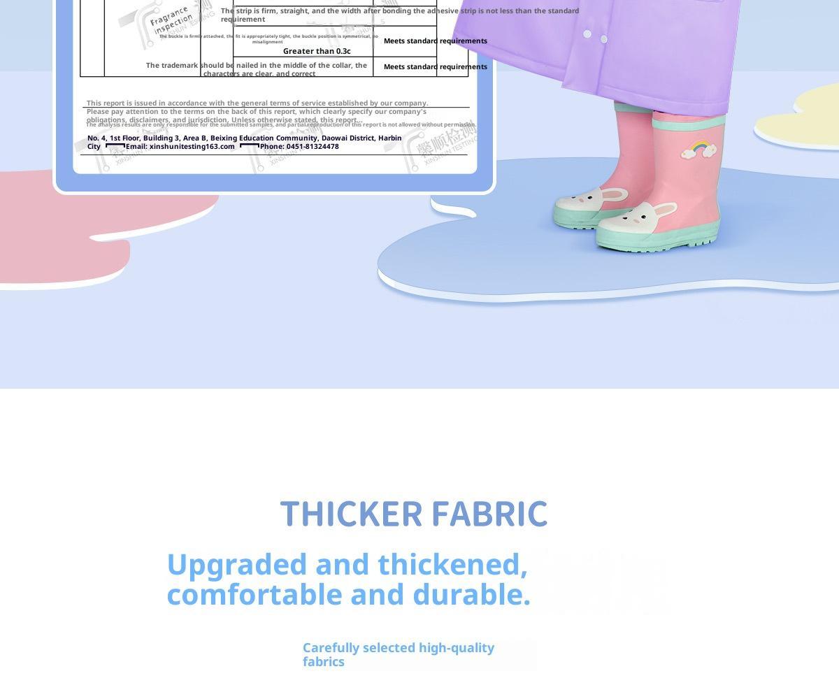 College style kindergarten with backpack, full body waterproof raincoat and raincoat