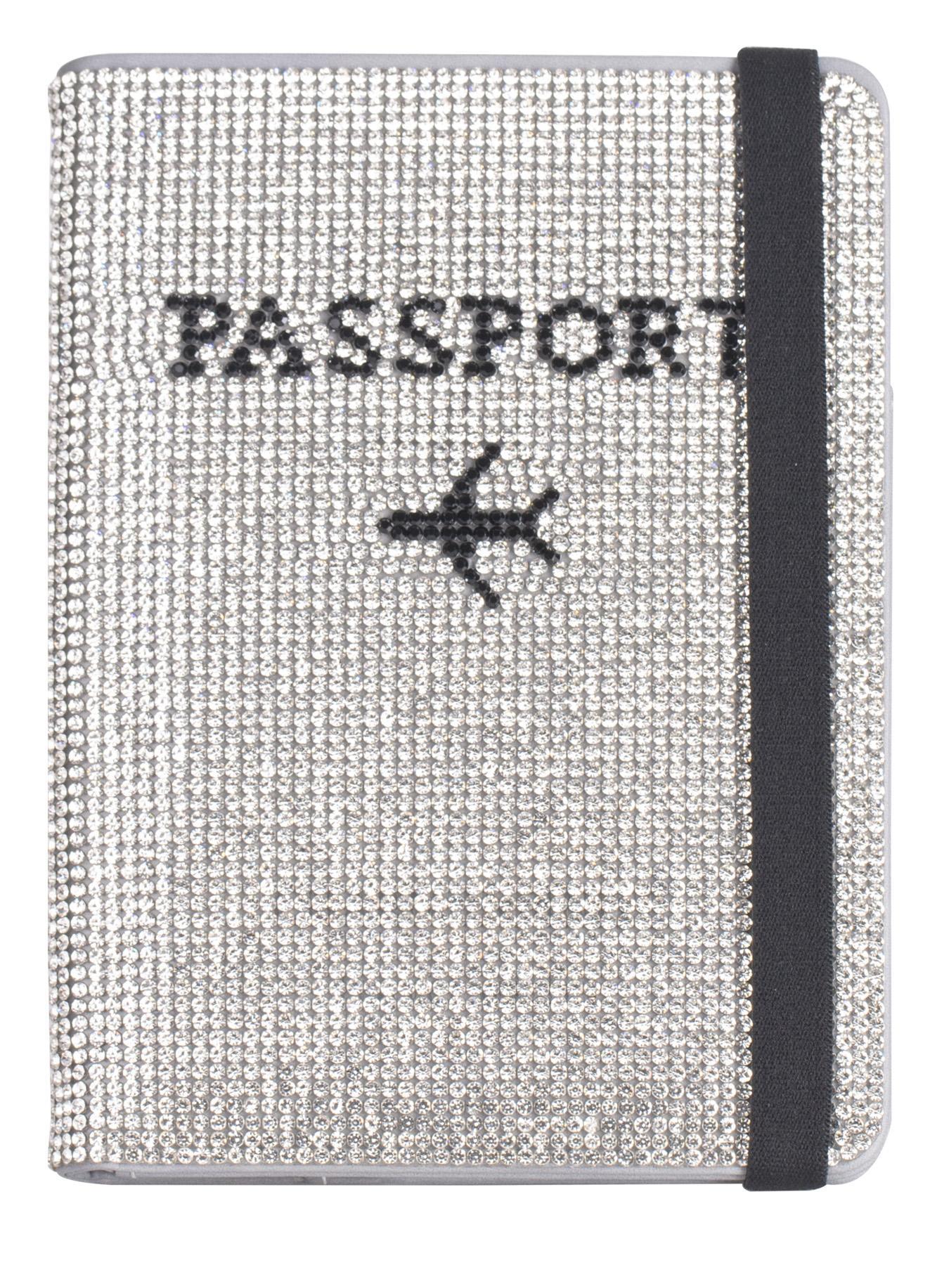 Glittering Passport Case, Fashionable Rhinestone Decorated Passport Holder, Artificial Diamond Travel Document Passport Wallet Organizer For Women Girls