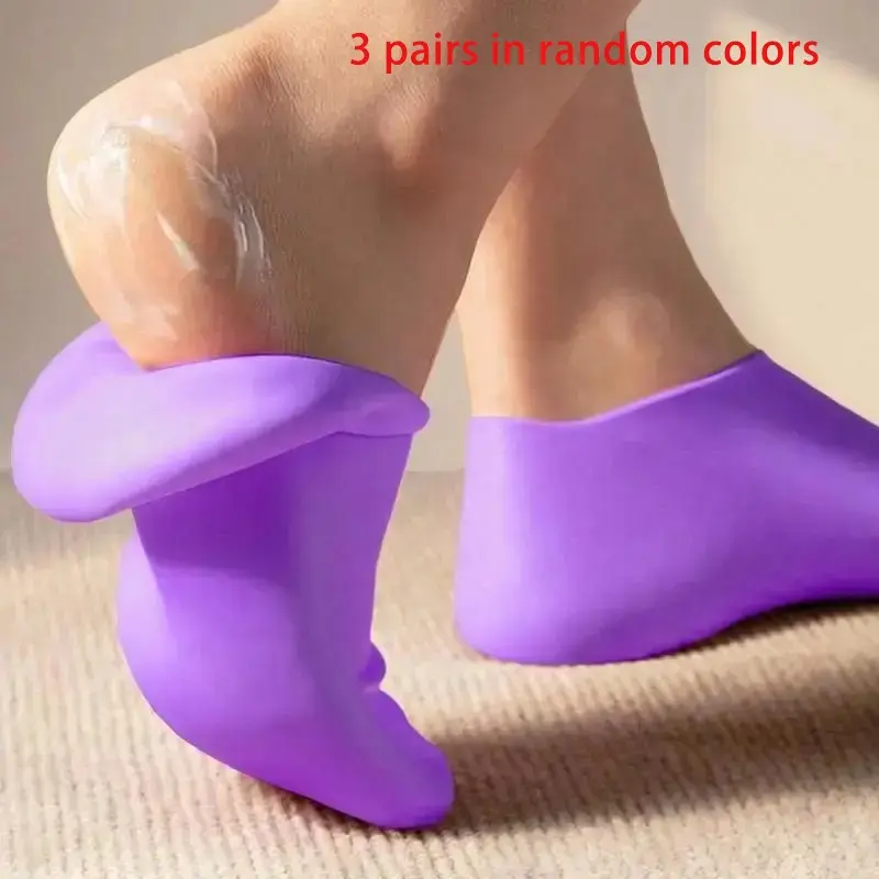 Silicone Moisturizing Socks for Dry Feet & Cracked Heels, Soften Rough Skin with Elastic Fit, Daily Essential that Helps Prevent Cracking and Hydrates Like a Moisturizing Foot Mask, Cracked Foot Repair, Foot Care Aid, Foot Care Product