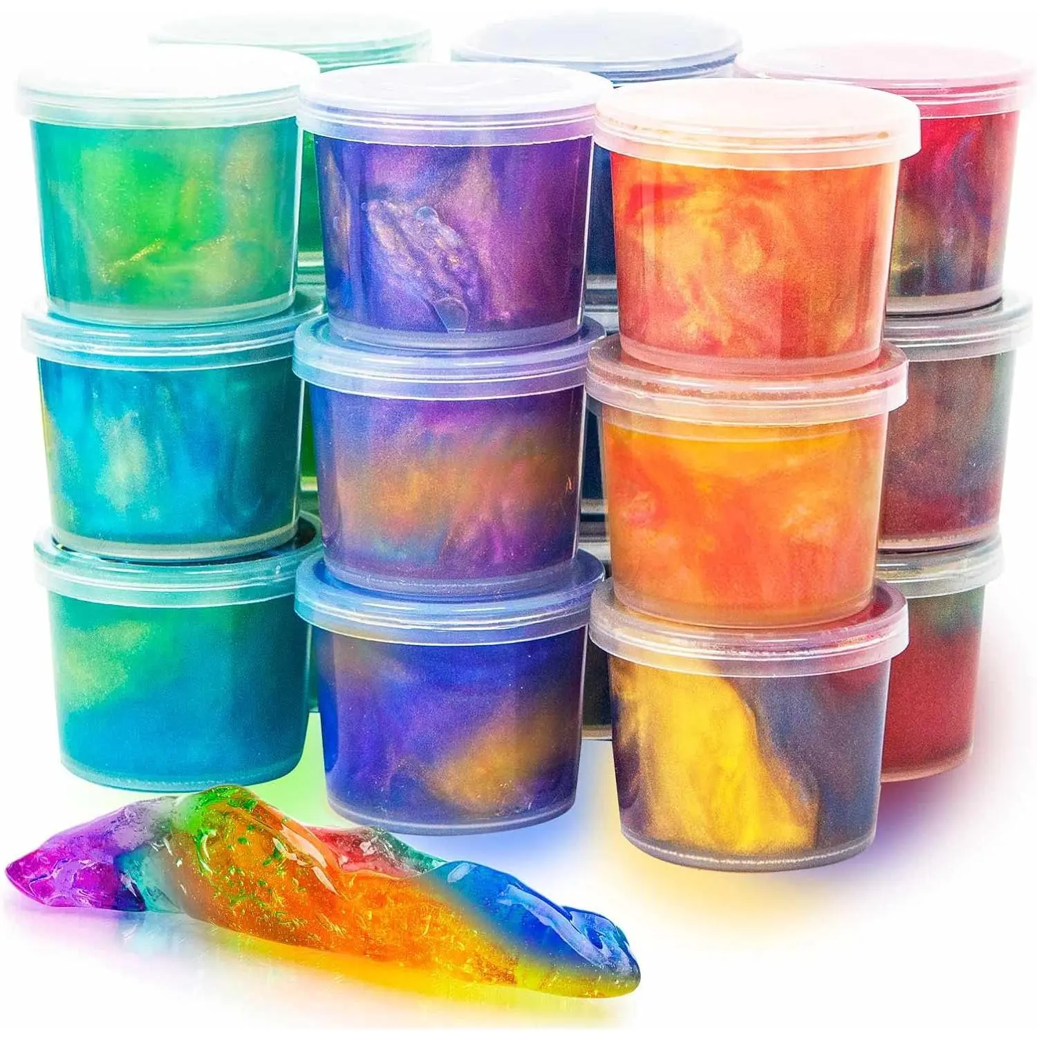 24 Pack Mini Slime, Galaxy Slime Party Favors, Stretchy Slime Kit for Classroom Prizes, Christmas Stocking Stuffers, Goodie Bag Stuffers, Easter Basket Stuffers for Kids Boys Girls 5-12