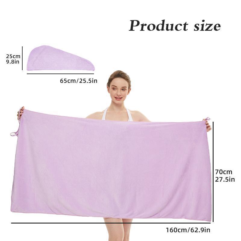 Women's Strapless Bathrobe Set, Backless Wearable Towel, Sleepwear Dress, Outdoor Travel, Valentine's Day Gift