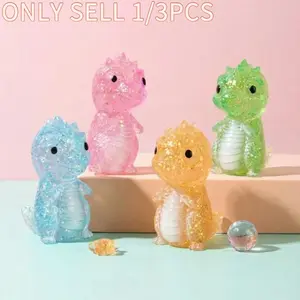 Shiny Crystal Dinosaur Stress Relief Toy, Soft Slow-Return, Portable Travel Fidget, Squishies Fidgets, Ideal Gift for All Ages, Autism Friendly, Holiday Gifts