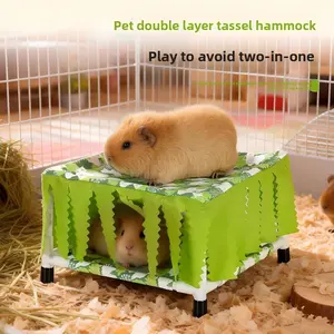 Hamster Guinea Pig Double Bed, Dutch Rabbit Hutch, Summer Breathable Waterproof, Comfortable Pet Bed for Rabbits and Guinea Pigs