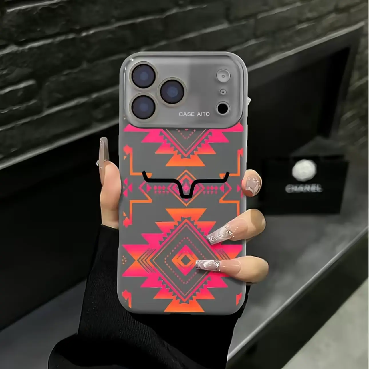 Silicone Phone Case with Checkerboard & Scattered Square Pattern, Premium Print Skin-Friendly Grip Drop-Proof Dust-Resistant Case for iPhone 17 16 15 14 13 12