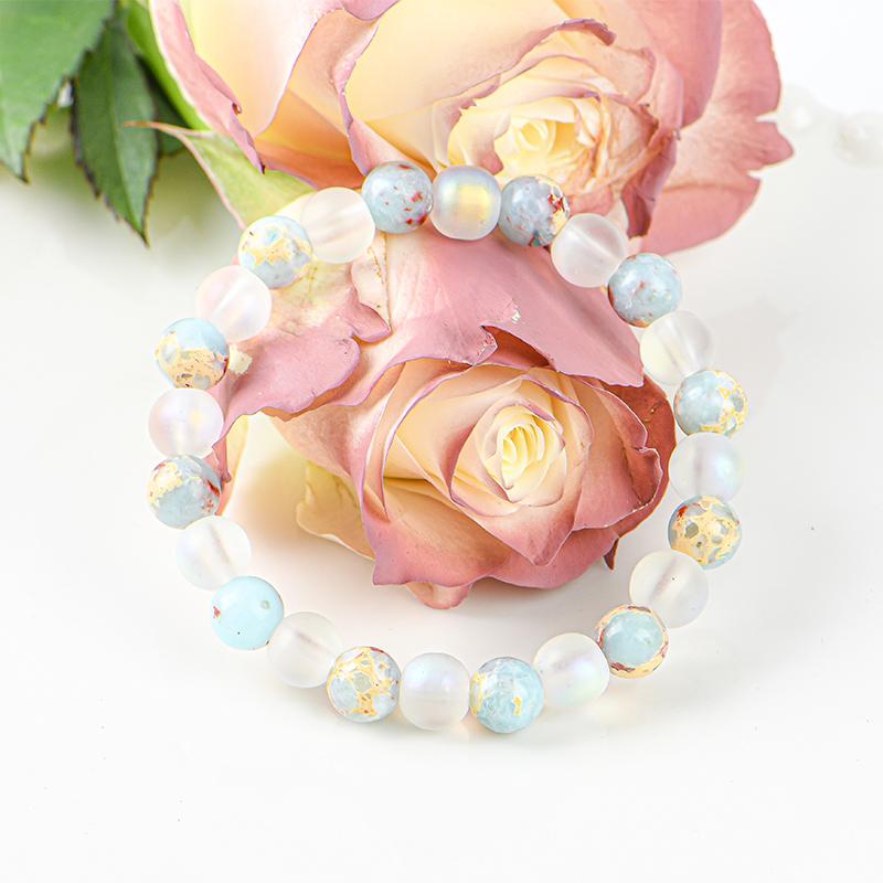 1pc Healing Quartz And Sea Sediment Bead Bracelet, Men & Women's Energy Balancing Bracelet For Prosperity, Peace, Clarity & Abundance