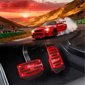 Sporty Anti-Slip Car Pedal Pads|   Stainless Steel Pedal Covers for Manual/Automatic Transmission Vehicles, Car Accessories, Foot Pedal, Father's Day Gift, summerwins