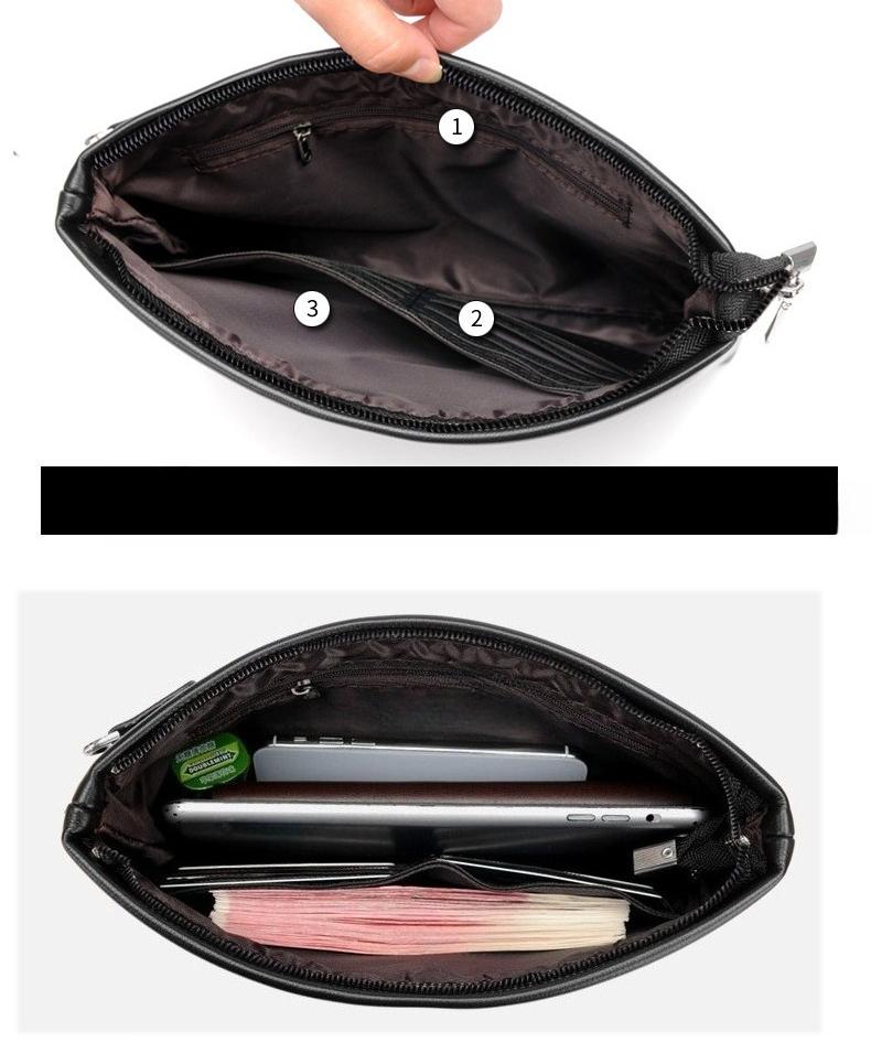 Handbag for Men Clutch Bag Hand Purse Large Wallet with Wristlet,Soft Leather Men's Wallet Leather Man Clutch Bag Pocket Purse Envelope Long Wallets