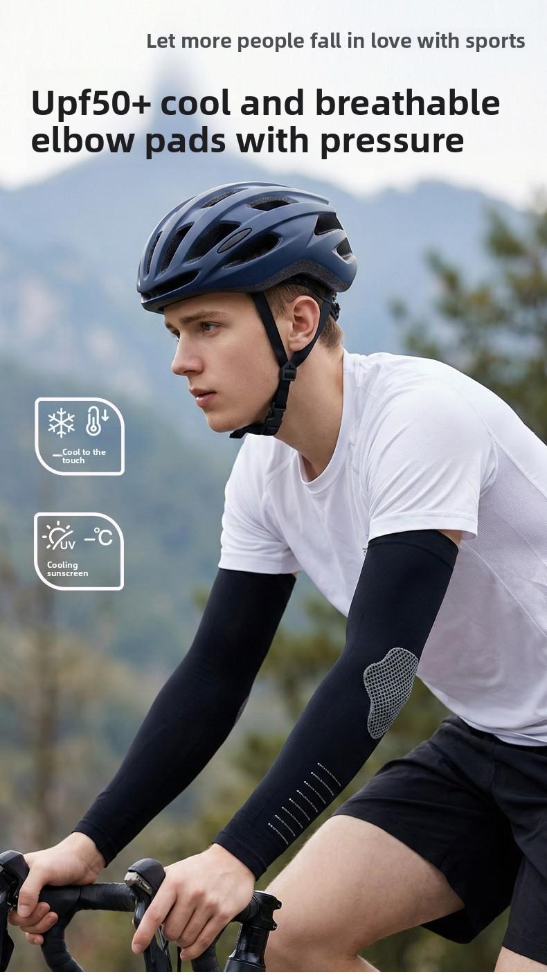 Ice Silk Sun Protection Sleeves for Men & Women Summer Outdoor Cycling Fitness Elastic Sleeves with Mesh-like Pattern for Comfort