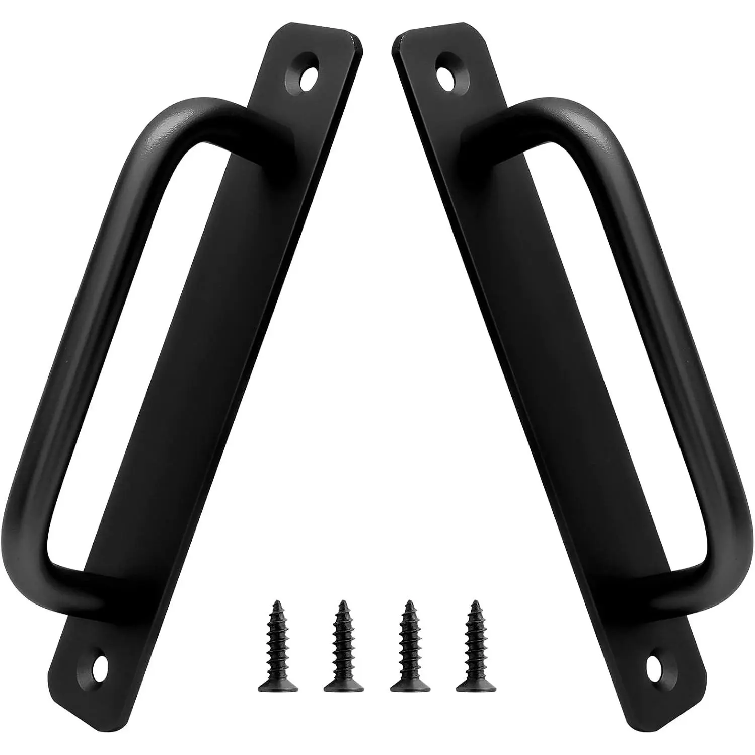 Aluminum Alloy Sliding Barn Door Handle with Plate, Black, 5 Inch, 2 Pack, 128mm Hole Center, 5.9 Inch Long, for Kitchen Cabinet Bathroom Closet Gate DoorGift