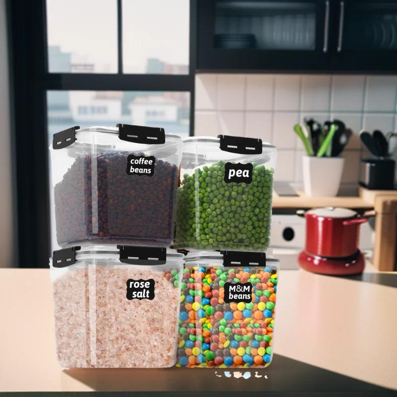 Airtight snack box container Clear Food Storage Waterproof kitchen organizer  Grains Stackable seal jar fruit vegetable Utensils Airtight Silicone