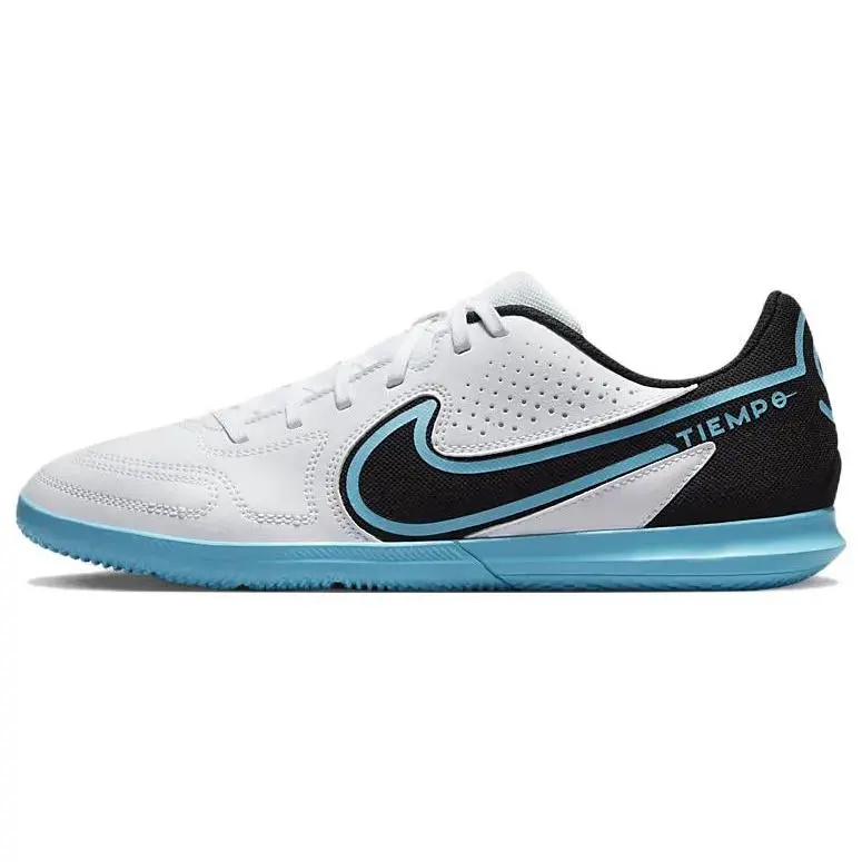 Nike Tiempo Legend 9 Club Indoor Soccer Shoes – Kangaroo Leather, Durable & Breathable, Unisex Blue Pink Black Verifiable, with credentials and supporting global authentication