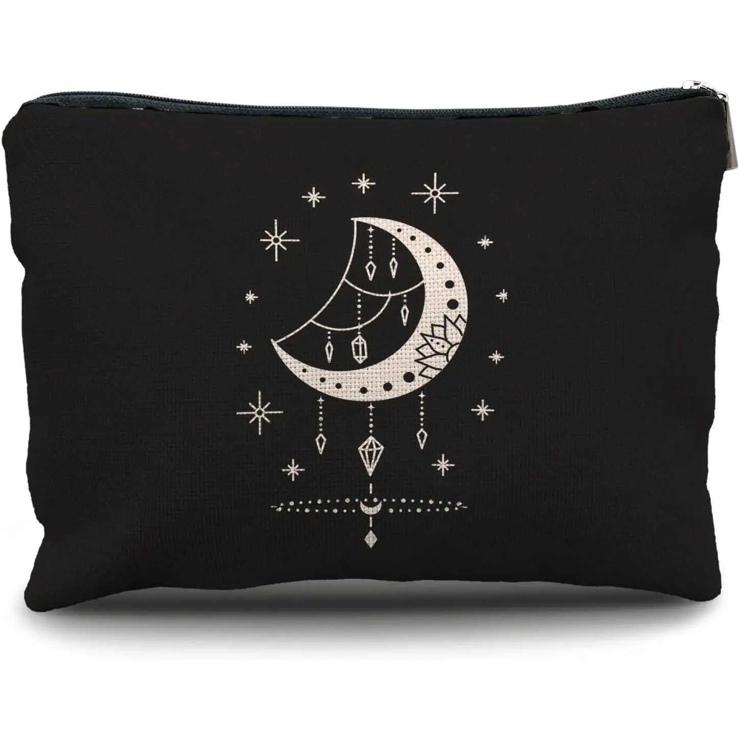 Tarot Makeup Bag,Witchy Gifts,Witchy Gifts For Women,Boho Makeup Bag,Boho Crescent Moon Celestial Small  Makeup Bag for Purse