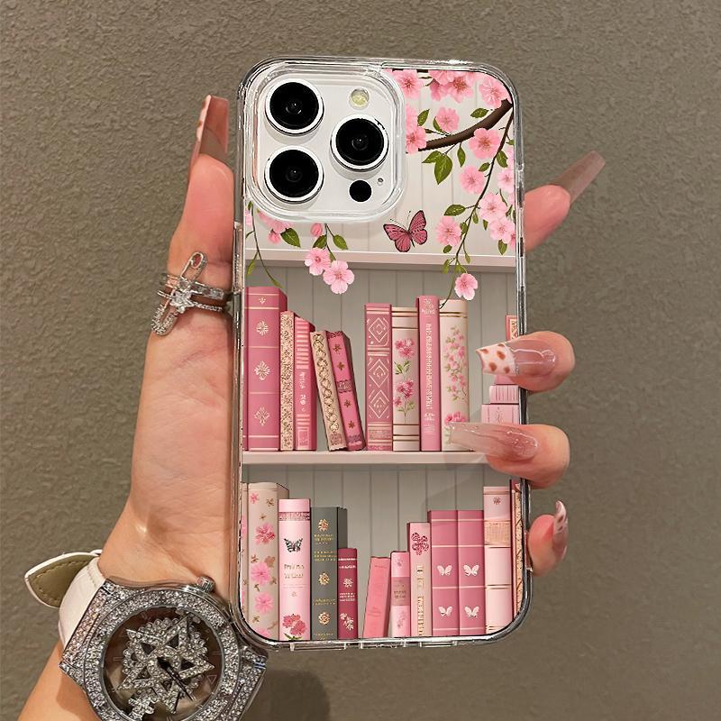 DarlingCase Soft Girl Magnetic Case for iPhone11/12/13/14/15/16/17/promax, Blossom Bookshelf Lightweight, Drop-Proof, Perfect for Teen Girls