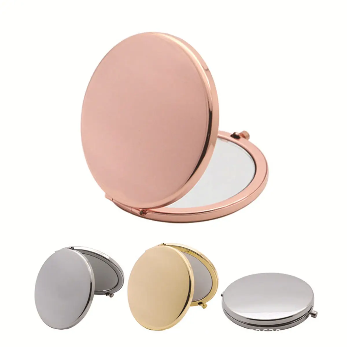 1PC Portable Folding Travel Makeup Mirror, High Quality Double-Sided Compact Handheld Mirror, Rose Gold Mini Pocket Mirror for Women Men