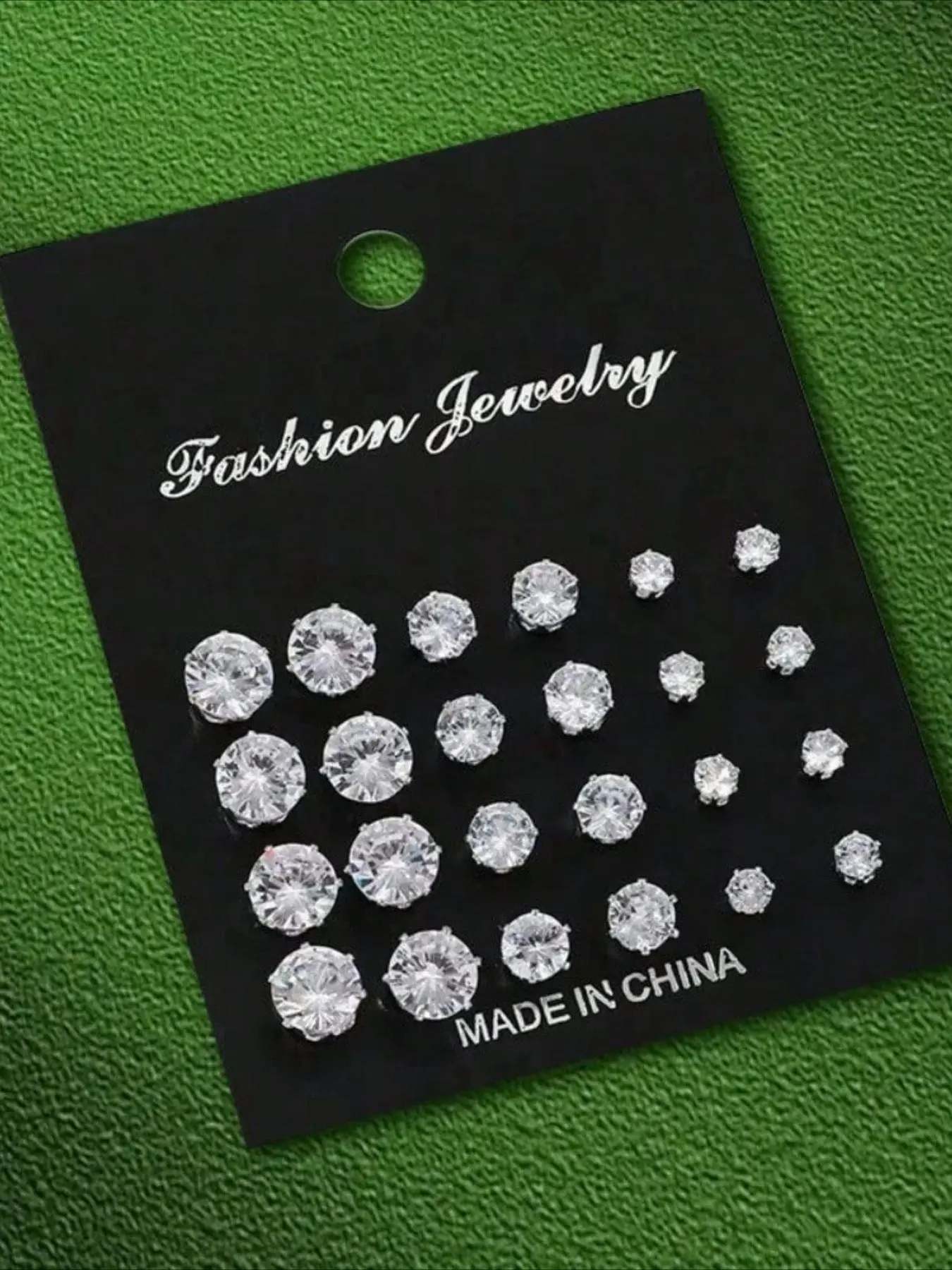 24 pcs punk geometric round square cubic zirconium earrings set imitation pearl earrings, Ear Studs, Earrings Jewelry, suitable for dates, daily wear, Valentine's Day, for both men and women Punk Style Earrings