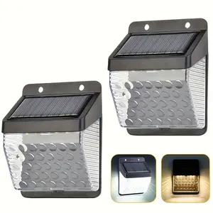 2/4-Pack， Solar Outdoor Fence Lights Super Bright Solar Wall Lights Dusk to Dawn Deck Lights Bright LED Outdoor Landscape Lighting for Neighborhoods, Fences, Patios, Decks, Gardens, Pathways Solar Outdoor Lamp