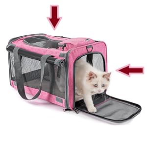 Soft-Sided Pet Carrier for Large Cats | Cat Stuff for Indoor & Travel Bag Medium Cat 20lbs Washable with Privacy Curtains Home Outdoor