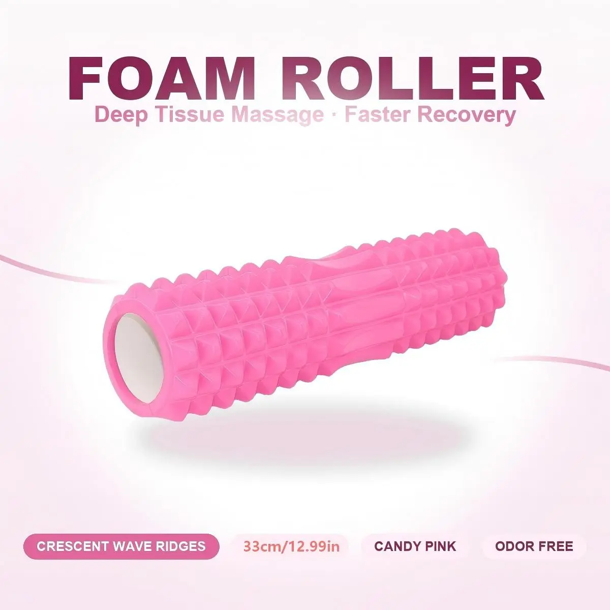 Fitness Foam Roller, Multi-Color Crescent Massage Roll, Lactic Acid Relief, Leg Slimming, Relaxation, Pilates Yoga Essential