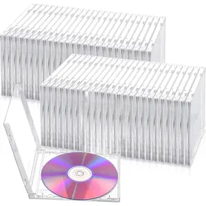 25 Pack 10.4mm Clear Plastic Empty Single Disc CD Jewel Cases for CDs DVDs Protection & Replacement, Blank DVD Cover Storage Case with Assembled Tray