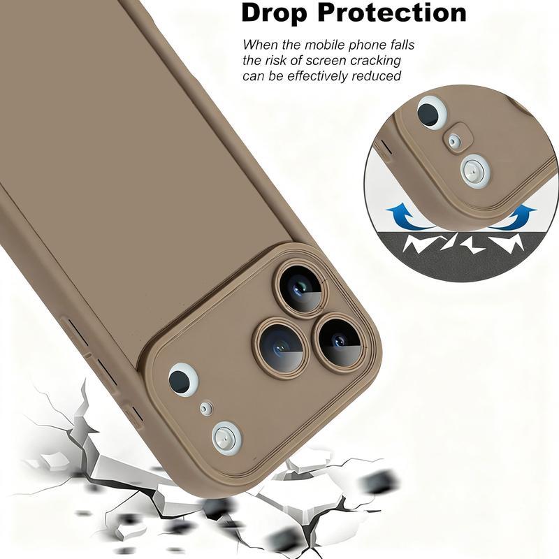 Cartoon joyful Face Pattern Mobile Phone Case Black Anti-Fall Mobile Phone Case Full Lens Cover/Simple/Anti-Fall/ Phone Cases Suitable for IPhone17,16, 15, 14, 13, 12, 11,pro Promax Plus Air Protective Protection Protector Smartphone