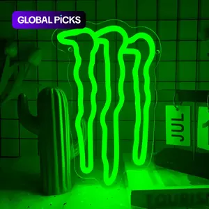 Claw Theme LED Neon Sign, Adjustable Wall-Mounted Lighting, Perfect for Rooms, Bars, Caves, Basements, Unisex Decor