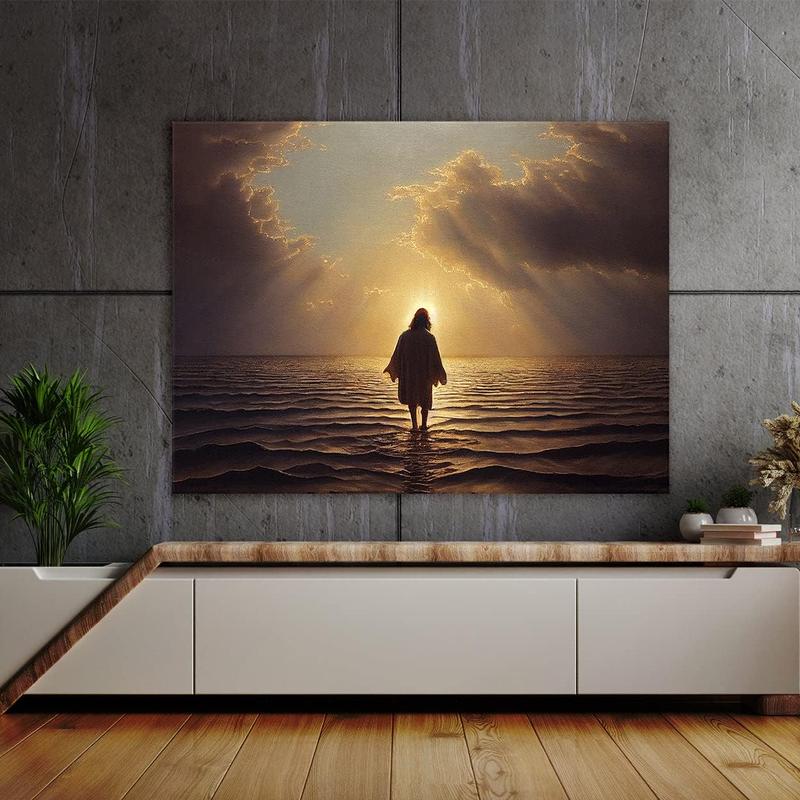 1 Count Sense Canvas Jesus 1 Canvas Art - Home Decor Wall Art Print Poster Painting Large 16x12inch Frameless