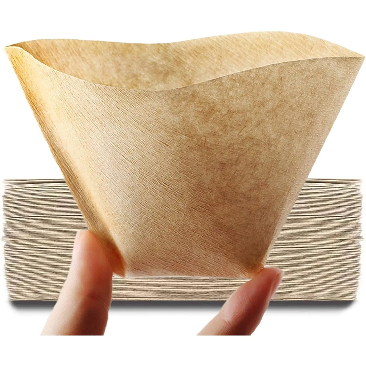 Coffee Filter #1, Disposable Coffee Filter Paper Natural Brown Cone Coffee Filters Unbleached U Shape Fit for Pour Over Coffee Cup, Coffee Maker(Brews 1-2 Cups,100 Count)