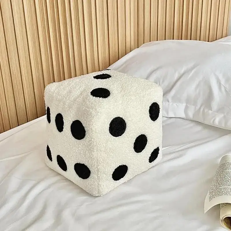 Dice Shaped Throw Pillow, Creative Decorative Cushion, Soft Comfortable Pillow for Home, Living Room, Bedroom, Sofa, Bed, Home Decor Uk