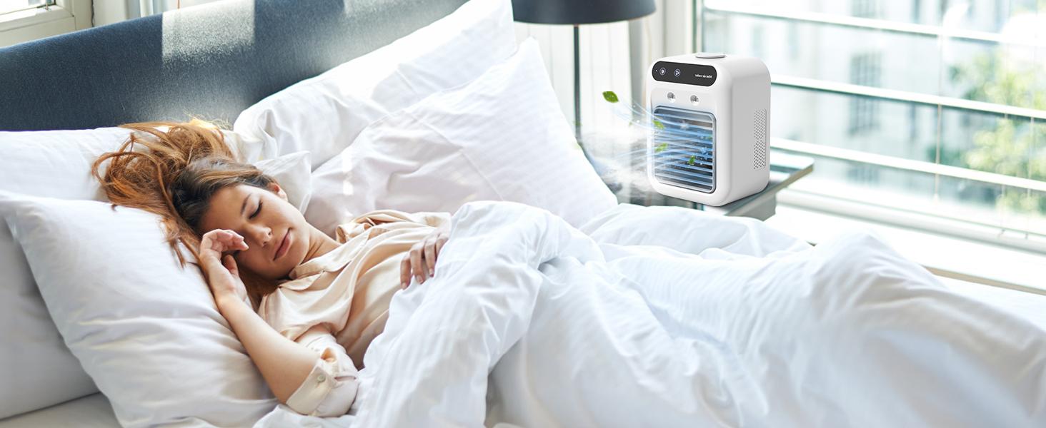 FEDITA Portable 3-In-1 Fan with 2-Speed Mist Fan, Built-In 1800mah Battery, Mnini Air Fan  for Traveling, Office, Living Room, Bedroom