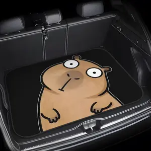 1-Pack Cute Tilting Head Capybara Cartoon Car Accessories Print Pattern Pet Car Cargo Liner, Durable Waterproof Car Trunk Mat, Easy to Clean, Keeps Vehicle Clean Tidy, Universal Fit for All Vehicles, Ideal Gift