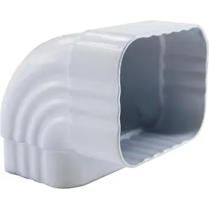 90° 2x3 Aluminum Gutter Downspout Elbow Roofing Gutter Downspout Extension White 1Pcs