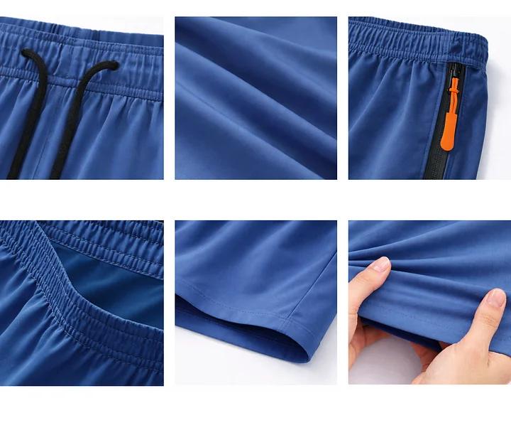 Men's Workout Shorts with Zipper Pockets – Lightweight Quick Dry Athletic Shorts, Elastic Waist Drawstring, Running, Gym, Fitness, Basketball, Outdoor Activewear Shorts
