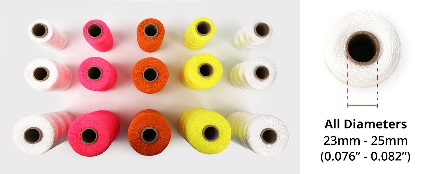 7200FT Line Nylon String#18 Braided Yellow - Construction String with Line Block for Plants Camping Gift Wrapping Masonry Projects